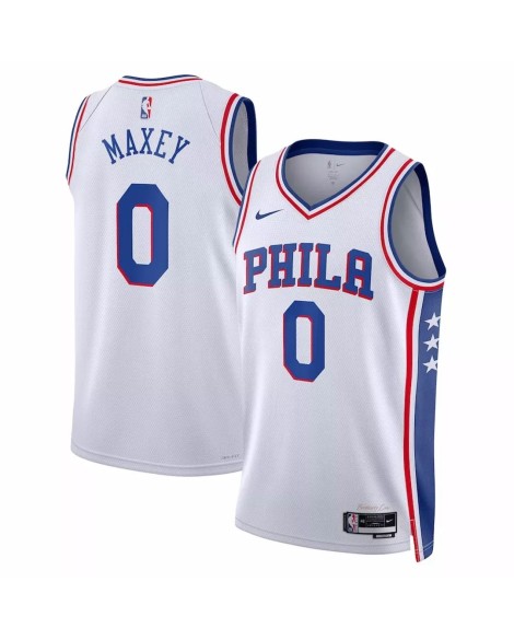 Herren Swingman Philadelphia 76ers Tyrese Maxey White 2022/23 Shirt mit Assoziation Edition