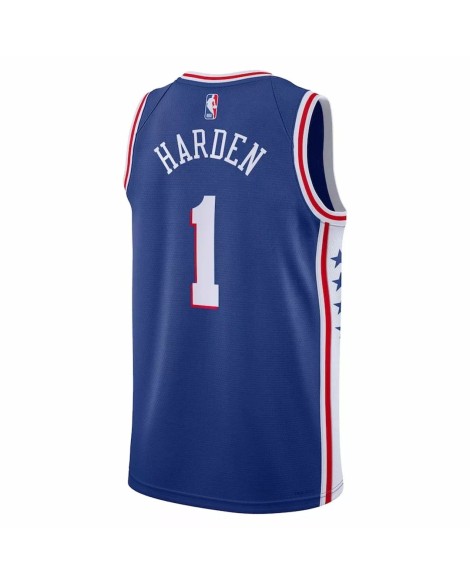 Herren Nike Royal 2022/23 James Harden Philadelphia 76ers No.1 Swingman Trikot mit Icon Version