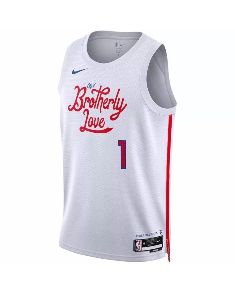 Herren Philadelphia 76ers James Harden No.1 Nike Swingman Shirt mit Weiß 2022/23 City Edition