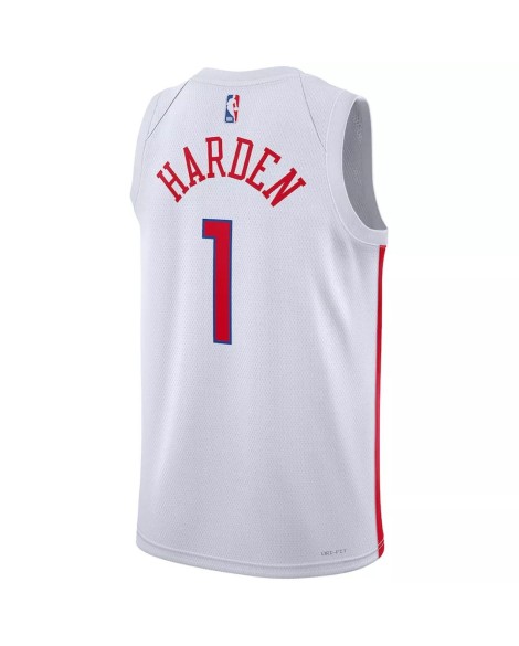 Herren Philadelphia 76ers James Harden No.1 Nike Swingman Shirt mit Weiß 2022/23 City Edition