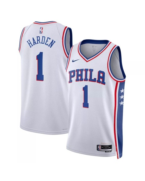 Philadelphia 76ers James Harden No.1 Swingman Men's 22/23 White Association Edition Trikot