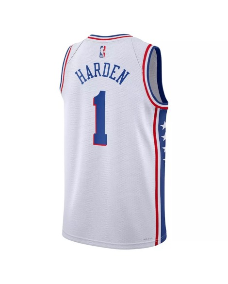 Philadelphia 76ers James Harden No.1 Swingman Men's 22/23 White Association Edition Trikot
