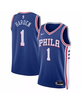 Herren Nike Royal 2022/23 James Harden Philadelphia 76ers No.1 Swingman Trikot mit Icon Version
