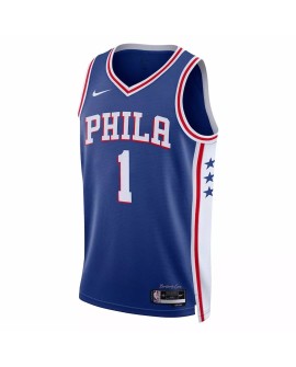Herren Nike Royal 2022/23 James Harden Philadelphia 76ers No.1 Swingman Trikot mit Icon Version