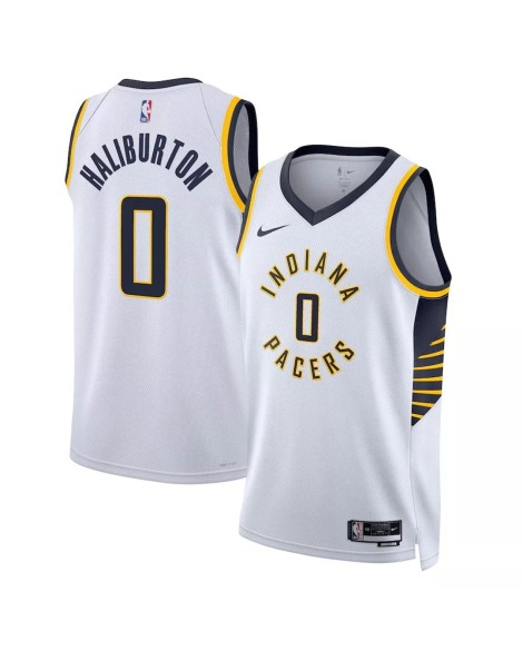 Herren Nike Weiß 2022/23 Indiana Pacer Tyrese Haliburton Swingman Weiß Sweatshirt mit Assoziation Edition
