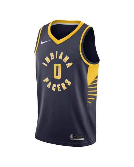 Nike Herren Marineblau 2022/23 Swingman Indiana Pacers Tyris Halliburton No. 0 Trikot mit Icon Version