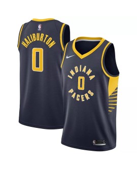 Nike Herren Marineblau 2022/23 Swingman Indiana Pacers Tyris Halliburton No. 0 Trikot mit Icon Version