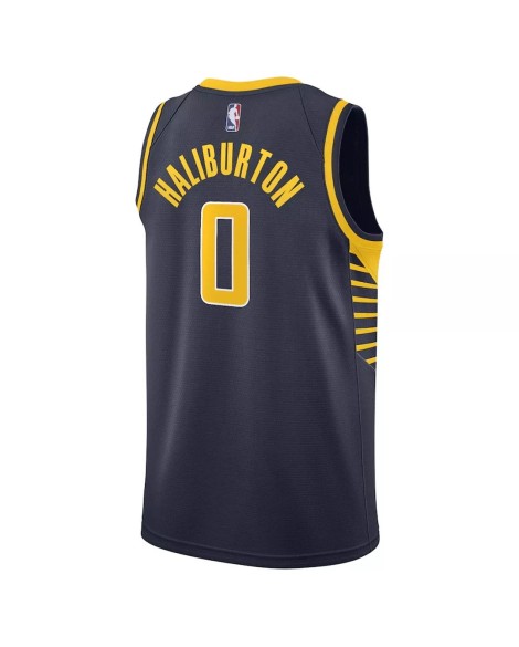 Nike Herren Marineblau 2022/23 Swingman Indiana Pacers Tyris Halliburton No. 0 Trikot mit Icon Version