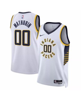 Herren Nike Weiß 2022/23 Indiana Pacer Benedict Mathurin Swingman Weiß Sweatshirt mit Assoziation Edition