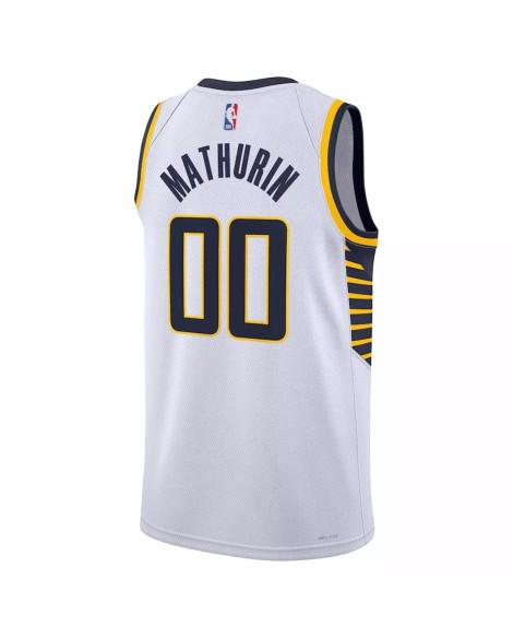 Herren Nike Weiß 2022/23 Indiana Pacer Benedict Mathurin Swingman Weiß Sweatshirt mit Assoziation Edition