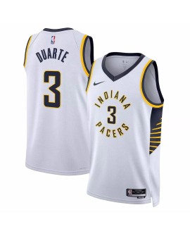 Herren Nike White 2022/23 Chris Duarte No. 3 Indiana Pacers Swingman Trikot mit Association Edition