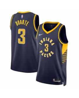 Herren Nike Swingman Indiana Pacer Chris Duarte No. 3 Marineblau 2022/23 Jersey sicIcon Edition