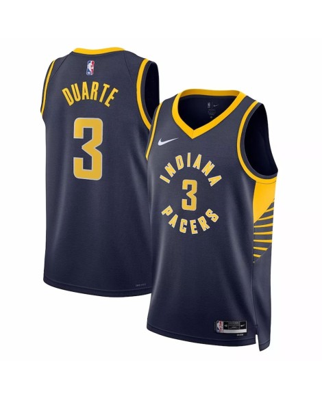 Herren Nike Swingman Indiana Pacer Chris Duarte No. 3 Marineblau 2022/23 Jersey sicIcon Edition