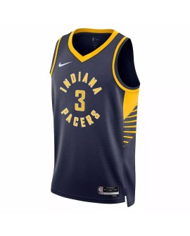 Herren Nike Swingman Indiana Pacer Chris Duarte No. 3 Marineblau 2022/23 Jersey sicIcon Edition