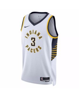 Herren Nike White 2022/23 Chris Duarte No. 3 Indiana Pacers Swingman Trikot mit Association Edition