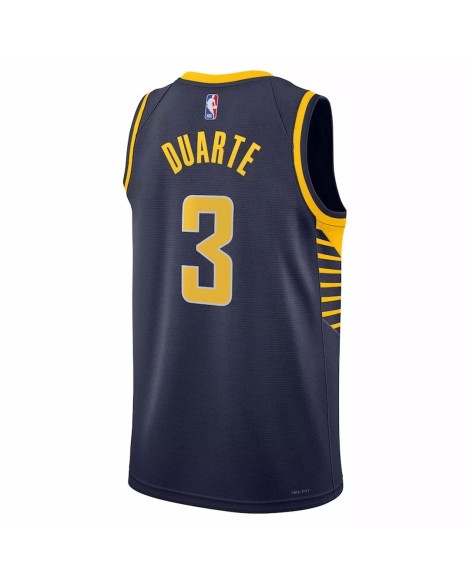 Herren Nike Swingman Indiana Pacer Chris Duarte No. 3 Marineblau 2022/23 Jersey sicIcon Edition