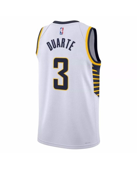 Herren Nike White 2022/23 Chris Duarte No. 3 Indiana Pacers Swingman Trikot mit Association Edition