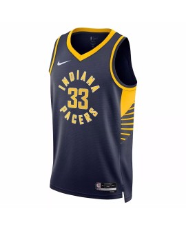 Nike Herren Dunkelblau 2022/23 Indiana Pacers Myers Turner No. 33 Swingman Shirt mit Icon Edition