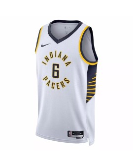 Herren Nike White 2022/23 Indiana Pacers Lance Stephenson No. 6 Swingman Hemd für Herren