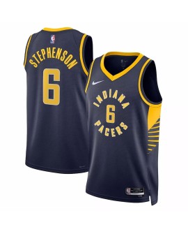 Indiana Pacer Lance Stephenson No. 6 Nike Herren Marineblau 2022/23 Swingman Shirt mit Icon Edition