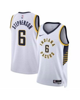 Herren Nike White 2022/23 Indiana Pacers Lance Stephenson No. 6 Swingman Hemd für Herren