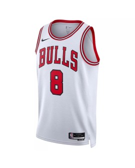 Herren Chicago Bulls Zach LaVine #8 Nike Weißes 22/23 Swingman-Trikot – Association Edition
