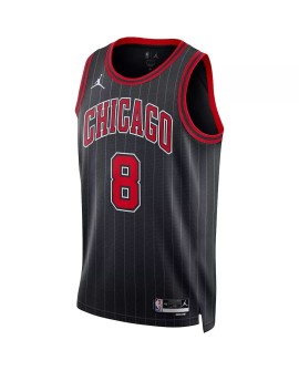 Herren Chicago Bulls Zach LaVine #8 Jordan Brand Schwarzes Swingman-Trikot 22/23 – Statement Edition