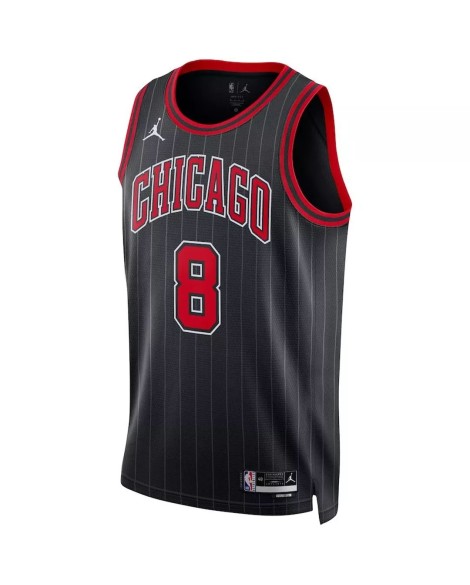 Herren Chicago Bulls Zach LaVine #8 Jordan Brand Schwarzes Swingman-Trikot 22/23 – Statement Edition