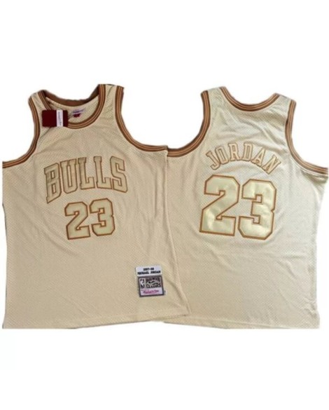 Herren Michael Jordan #23 Mitchell & Ness Gold 1997–98 Chicago Bulls Hardwood Trikot – Midas Edition