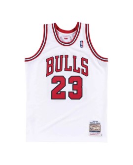 Retro Chicago Bulls Michael Jordan #23 Nike Weißes Swingman NBA-Trikot 1997/98