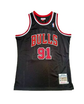 Herren NBA Swingman Chicago Bulls Rodman #91 Mitchell & Ness Trikot Schwarz 1997/98