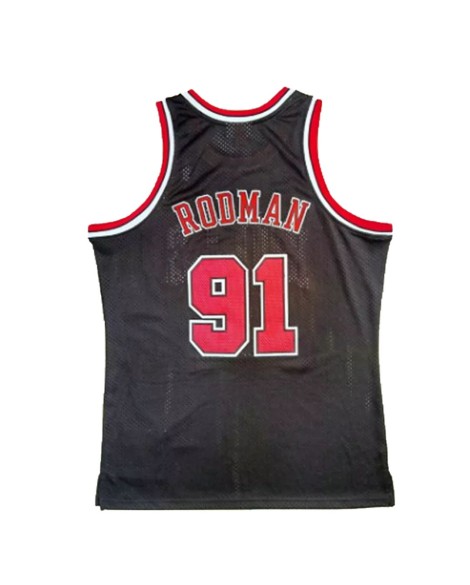 Herren NBA Swingman Chicago Bulls Rodman #91 Mitchell & Ness Trikot Schwarz 1997/98