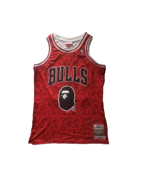 Rotes Swingman-Basketball-Trikot ABC BAPE x Mitchell & Ness Bulls