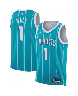 Herren 22/23 Charlotte Hornets LaMelo Ball #1 Grünes Swingman-Trikot – Icon Edition