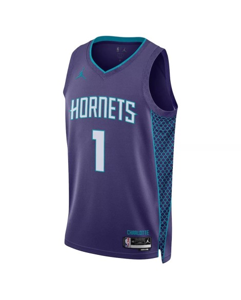 Charlotte Hornets LaMelo Ball #1 Lila 22/23 Herren-Swingman-Trikot – Statement Edition