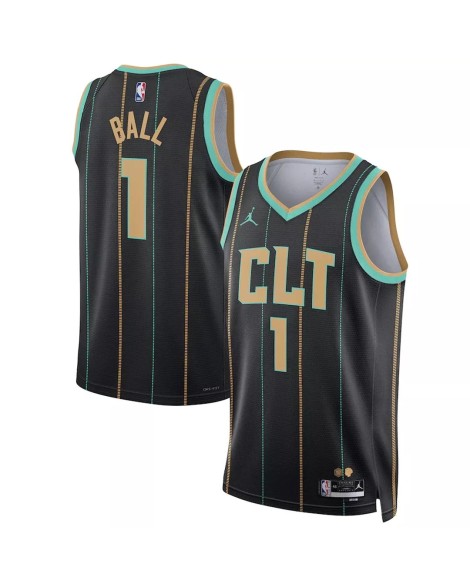 Charlotte Hornets Swingman-Trikot LaMelo Ball #1 Jordan Brand schwarz 2022/23 - City Edition