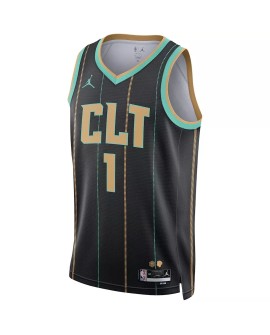 Charlotte Hornets Swingman-Trikot LaMelo Ball #1 Jordan Brand schwarz 2022/23 - City Edition