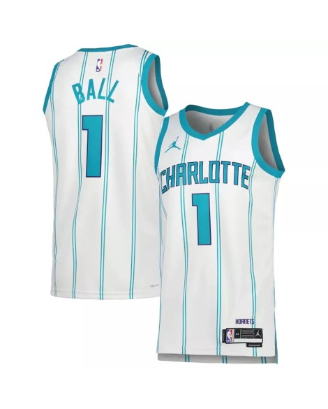 Charlotte Hornets Ball #1 Weißes 22/23 Herren-Swingman-Trikot – Association Edition