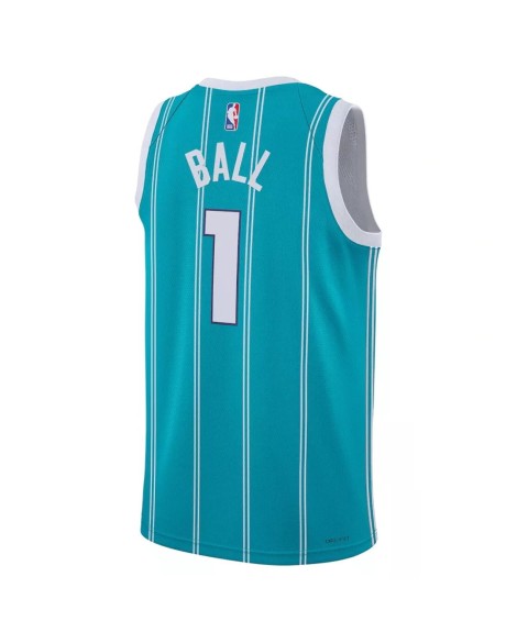 Herren 22/23 Charlotte Hornets LaMelo Ball #1 Grünes Swingman-Trikot – Icon Edition