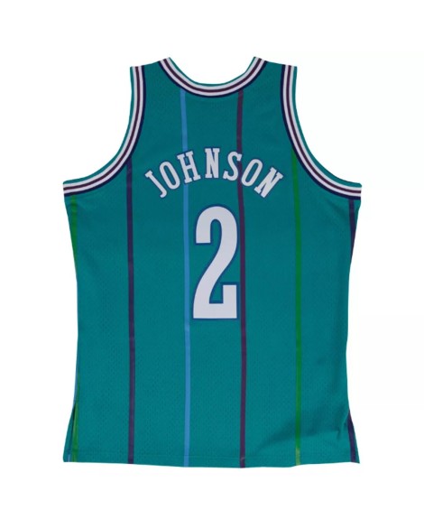 Charlotte Hornets Swingman-Trikot Larry Johnson #2 Mitchell & Ness Sarcelle Hardwood Classics 1992-93 für Herren