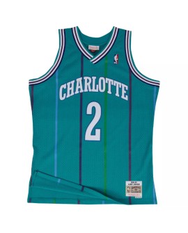 Charlotte Hornets Swingman-Trikot Larry Johnson #2 Mitchell & Ness Sarcelle Hardwood Classics 1992-93 für Herren