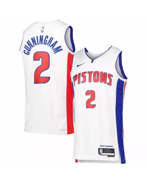 Nike Detroit Pistons Cade Cunningham Herren Weiß 2022/23 Swingman Shirt mit Association Edition