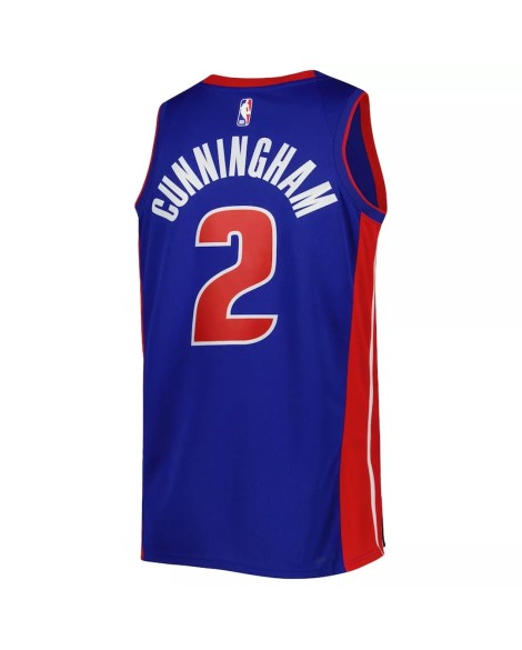 Herren Detroit Pistons Cade Cunningham #2 Nike Blau 2022/23 Swingman Trikot – Icon Edition
