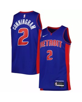 Herren Detroit Pistons Cade Cunningham #2 Nike Blau 2022/23 Swingman Trikot – Icon Edition