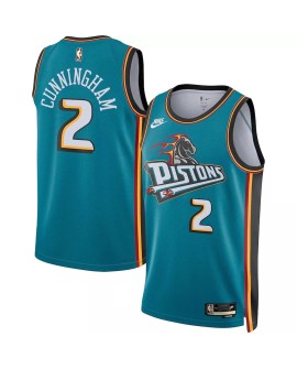 Herren Detroit Pistons Cade Cunningham #2 Nike Teal 2022/23 Swingman Trikot – Classic Edition
