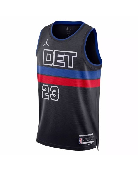 Detroit Pistons Jaden Ivey No. 23 Jordan Brand 2022/23 Herren Swingman Schwarzes Shirt mit Disclaimer Edition