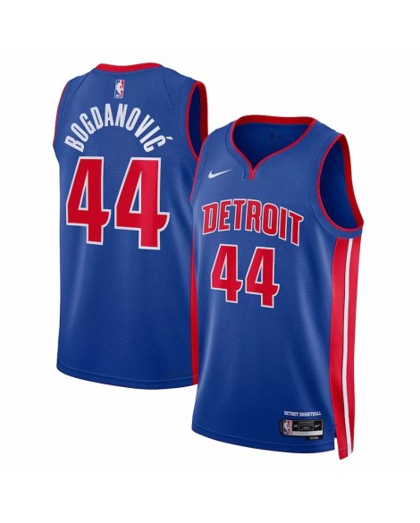 Detroit Pistons Bojan Bogdanovic Herren Nike Blau 2022/23 Swingman Shirt mit Icon Edition