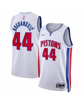 Detroit Pistons Bojan Bogdanovic Herren Nike Weiß 2022/23 Swingman 44 Shirt mit Assoziation Edition