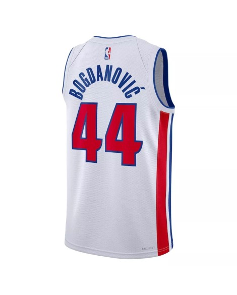 Detroit Pistons Bojan Bogdanovic Herren Nike Weiß 2022/23 Swingman 44 Shirt mit Assoziation Edition