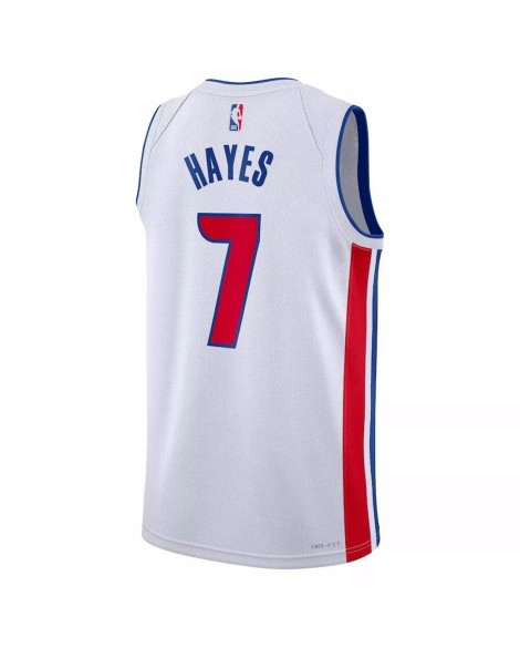Herren Nike White 2022/23 Detroit Pistons Killian Hayes No. 7 Swingman Trikot mit Association Edition